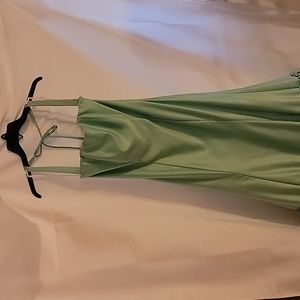 Vintage Jessica McClintock Gunne Sax Green Dress Gown 80s Petticoat Ruffle
